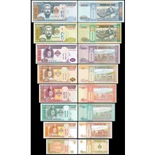 3Alp Koleksiyon Moğolistan 1-5-10-20-50-100-500-1000 Tuğrik, 2014-2020, 8 Li Set, Çil, Eski Yabancı Kağıt Para