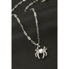 Makay Örümcek Zirkon Taşlı Kolye