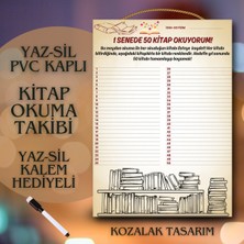 Kozalak Tasarım Kitap Okuma Takibi Hedef Yaz-Sil Tablosu Pvc Kaplı Tek Parça Afiş 22*30 cm