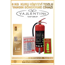 Vallentina 6 kg Tozlu Yangın Söndürme Cihazı Ruhsata Uygun Tse-Hyb/ce Belgeli (Talimat-Levha-Askı Aparatlı)
