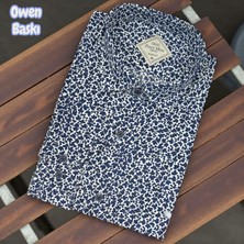 Eren Style Slim Fit Cotton Uzun Kollu Yakası Gizli Düğmeli Kalite Garanti Baskılı Gömlek (Slimlı Fit)