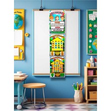 Kozalak Tasarım Alfabemiz Ünlü-Ünsüz Harfler Afişi Okul ve Sınıflar Için Pvc Kaplı 3 Parça Afiş 22*90 cm