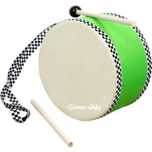 Allians Yeşil Çocuk Ipli Davul, 2 Tokmaklı, Eğlenceli ve Renkli Tasarım