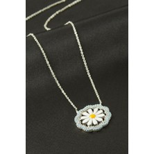 Makay Papatya Mineli Zirkon Taşlı Kolye