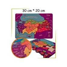 Allians Ahşap Kabartmalı Türkiye Haritası ve Komşu Ülkeler Dekorasyon Parçası