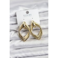 Pazarcan Gold Renk Pirinç Kadın Küpe - TJ-BKP11626