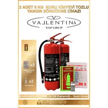 Vallentina 6kg Tozlu Yangın Söndürme Cihazı Ruhsata Uygun Tse-Hyb/ce Belgeli(Talimat-Sehpa-Levha-Askı Aparatlı)