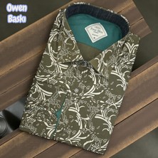 Eren Style Slim Fit Cotton Uzun Kollu Yakası Gizli Düğmeli Kalite Garanti Baskılı Gömlek (Slimlı Fit)