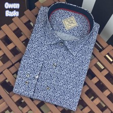 Eren Style Slim Fit Cotton Uzun Kollu Yakası Gizli Düğmeli Kalite Garanti Baskılı Gömlek (Slimlı Fit)