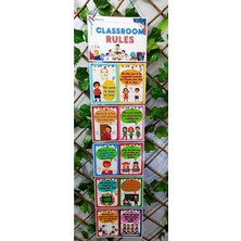 Kozalak Tasarım Classroom Rules (Sınıf Kuralları ) Afişi Okul ve Sınıflar Için Pvc Kaplı 6 Parça Afiş 30*130 cm