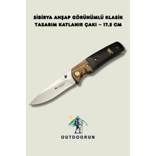 Outdoorun Sibirya Ahşap Görünümlü Klasik Tasarım Katlanır Çakı – 17,5 cm