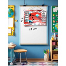 Kozalak Tasarım Atatürk Ilke ve Inkılapları Afişi Okullar Için Pvc Kaplı Tek Parça Büyük Boy (A3) Afiş 30*42 cm