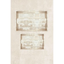 Rovigo Home Dijital Baskı  Modern Banyo Halısı Ikili Banyo Paspası RVG5-0720  100X60+60X50 cm