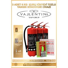 Vallentina 6kg Tozlu Yangın Söndürme Cihazı Ruhsata Uygun Tse-Hyb/cebelgeli(Talimat-Sehpa-Levha-Askı Aparatlı)