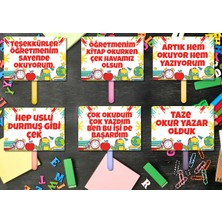 Kozalak Tasarım Okuma Bayramı Artık Okuyorum Temalı El Pankartları 6 Parça