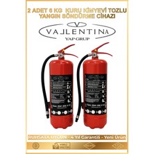 Vallentina 2 Adet 6kg Kuru Kimyevi Tozlu Yangın Söndürme Cihazı Ruhsata Uygun Tse-Hyb/ce Belgeli
