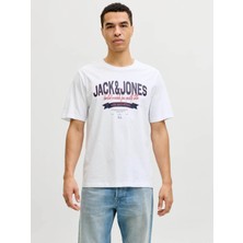 Jack & Jones Jjelogo Tee Ss O-Neck 2 Col SS26 Sn Beyaz Erkek T-Shirt 12288016