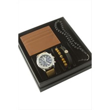 Makay Metal Kol Saati Tesbih Bileklik ve Cüzdan Kutulu Set