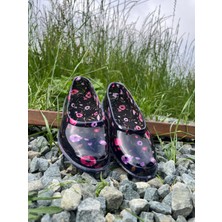 Kadın Desenli Renkli Hafif Kaymaz Taban Plastik Bahçe Ayakkabısı