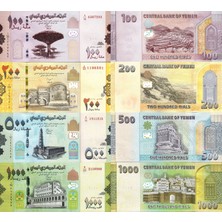 3Alp Koleksiyon Yemen 100-200-500-1000 Rial 2017-2018,4'LÜ Set, Çil, Eski Yabancı Kağıt Para