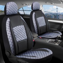 Startcar Peugeot 307 Deri Detaylı Oto Koltuk Kılıfı Ön Arka Set Siyah Füme Alpine Model Scr