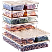 Gfc Life Store 9'lu Set Freshbox Mikrodalga ve Difrize Uygun Saklama Kabı Krem