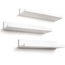 Gfc Life Store cm Asılı Raf Seti, 3'lü Beyaz, Kompozit Ahşap, Duvara Monte Edilmiş Saklama Rafları, Yatak Odası, Oturma Odası, Banyo, Mutfak, Ofis ve Daha Fazlası Için, 14 Inç (3 Adet)