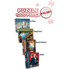Allians 4'lü Puzzle Set: Kız Kulesi, Huzurlu Manzara, Atatürk ve Güneşli Teras