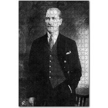 Allians Atatürk Temalı 120 Parça Ahşap Puzzle, Yelek ve Bıyık Detaylı Yapboz