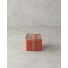 Gfc Life Store Mezaluna Plastik 2 Katlı Lunch Box 720 ml +720 ml Turuncu