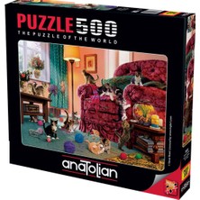 Allians Renkli 500 Parça Yapboz Puzzle - Sevimli Kediler Temalı Eğlenceli Aktivite