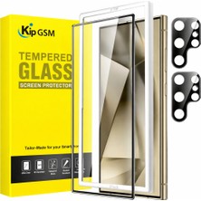 Kip GSM Samsung Galaxy S25 Ultra Uyumlu 9h Cam Ekran Koruyucu+Kamera Safir Lens Koruyucu 2li Set