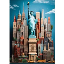 Allians Renkli 1500 Parça Yapboz Puzzle, New York Manzarası, Eğlenceli ve Zihin Açıcı