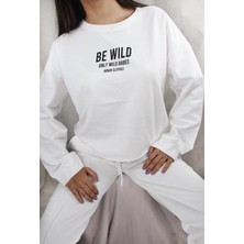 AS Anita Store Be Wild Baskılı Basic Oversize Sweatshirt