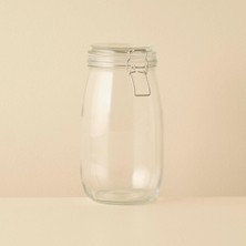 Gfc Life Store Elsa Tel Kelepçeli Cam Kavanoz, Naturel, 1500CC