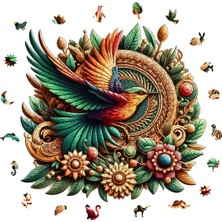 Allians 250 Parça Ahşap Puzzle, Sinek Kuşu Temalı, 29X28 cm