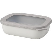 Gfc Life Store Multi Bowl Cirqula Rectangular - Kapaklı Saklama Kabı - Buzdolabı Için Hava Geçirmez Saklama Kutusu Olarak Uygundur, Mikrodalga Fırın ve Saklama Kabı Olarak - 1000 ml - Nordic White