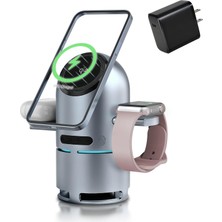 Kip GSM 4in1 Arada Magsafe Şarj Stand Tüm Modellerle Uyumlu Bluetooth Speaker Özellikli Kablosuz Şarj Cihazı