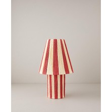 Gfc Life Store Colorful Striped Kağıt Ip Abajur Kırmızı - Krem
