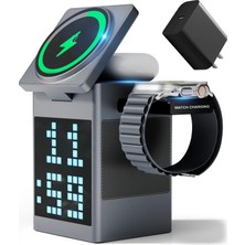 Kip GSM 6in1 Arada Magsafe Şarj Stand Tüm Modellerle Uyumlu Bluetooth Speaker Özellikli Kablosuz Şarj Cihazı