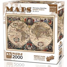 Allians 17. Yüzyıl Dünya Haritaları Puzzle, 2000 Parça, Eğlenceli ve Eğitici Oyun