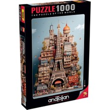 Allians Renkli 1000 Parça Puzzle Seti, Eyfel Kulesi Teması, Eğlenceli ve Zihinsel Gelişim