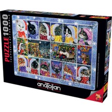 Allians 1000 Parça Eğlenceli Yılbaşı Kedileri Yapboz Puzzle