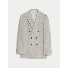 Marks & Spencer Yün-Pamuk Karışımlı Ekose Detaylı Blazer