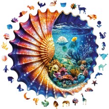 Allians Denizkabuğu Temalı Ahşap Puzzle, 240 Parça, 29X29 Cm, Eğlenceli ve Şık