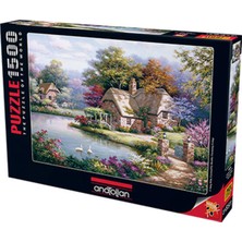 Allians 1500 Parça Yapboz Puzzle Kuğular ve Kır Evi Temalı Eğlenceli Oyun