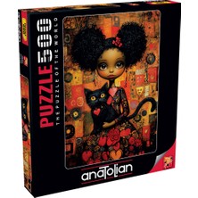 Allians Renkli 500 Parça Yapboz Puzzle - Kara Kedi Tasarımı, Eğlenceli ve Zihinsel Aktiflik