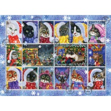 Allians 1000 Parça Yapboz Puzzle, Neşeli Yılbaşı Kedileri Temalı, Eğlenceli Hobi