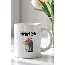 YasBey Design Mizahi Yazılı 330ML Baskılı Beyaz Seramik Kupa Bardak