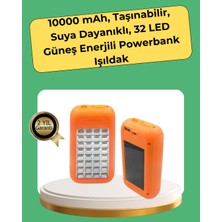 OZGN 10000 Mah Güneş Enerjili Taşınabilir Şarj Cihazı ve Aydınlatma Cihazı